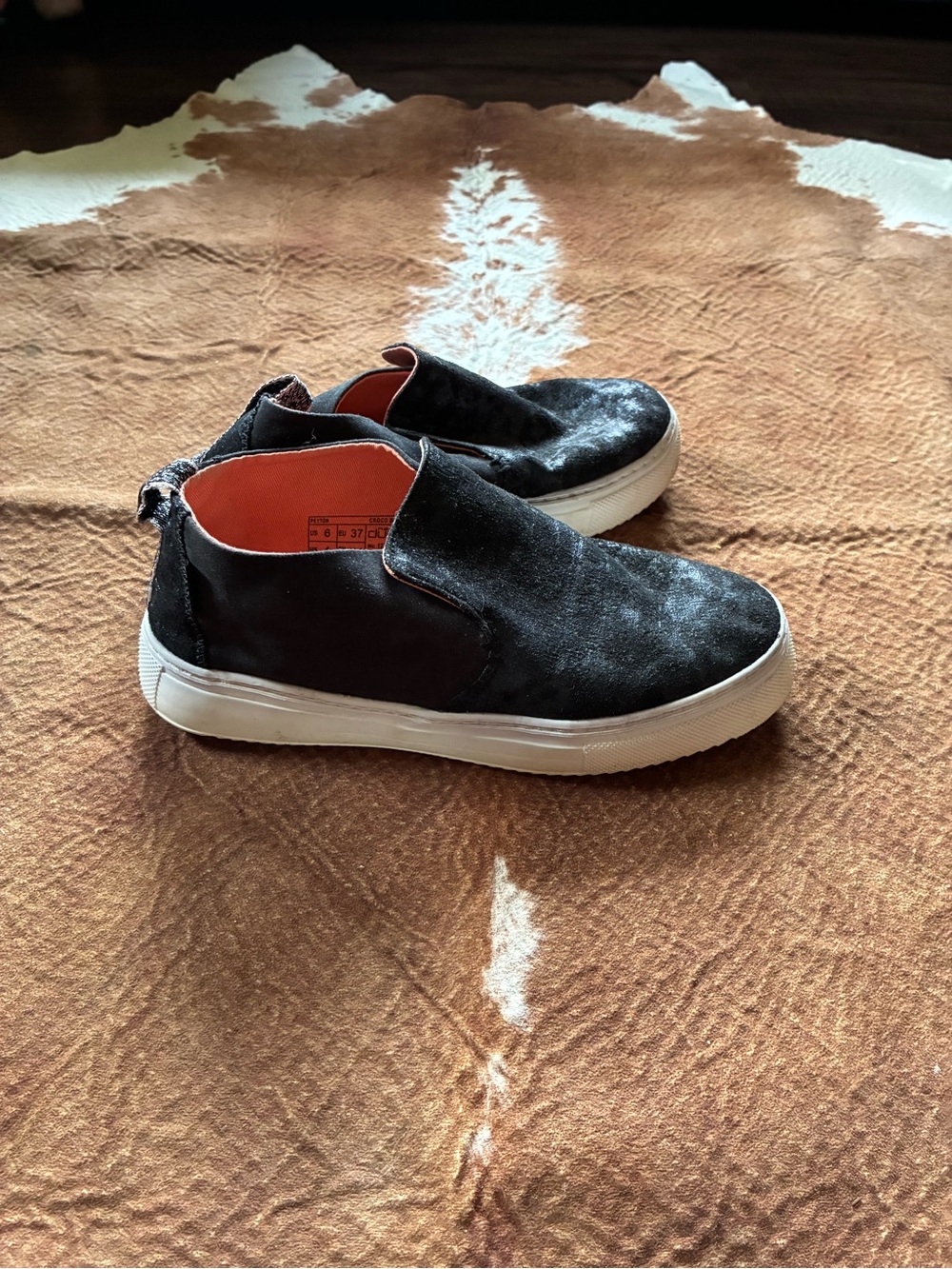 Women's Black Slip-On Suede hey dude Sneakers